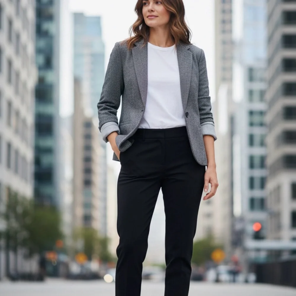 Merona Women's Gray Blazer - Picture 1 of 6